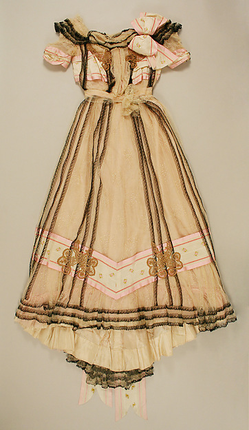 Context illustration of fashion: French evening dress, 1900–1901, Met collection. Not an exhibition poster.