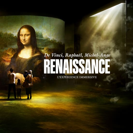 Visuel promotionnel Renaissance, avec une projection de la Joconde et le titre du programme.