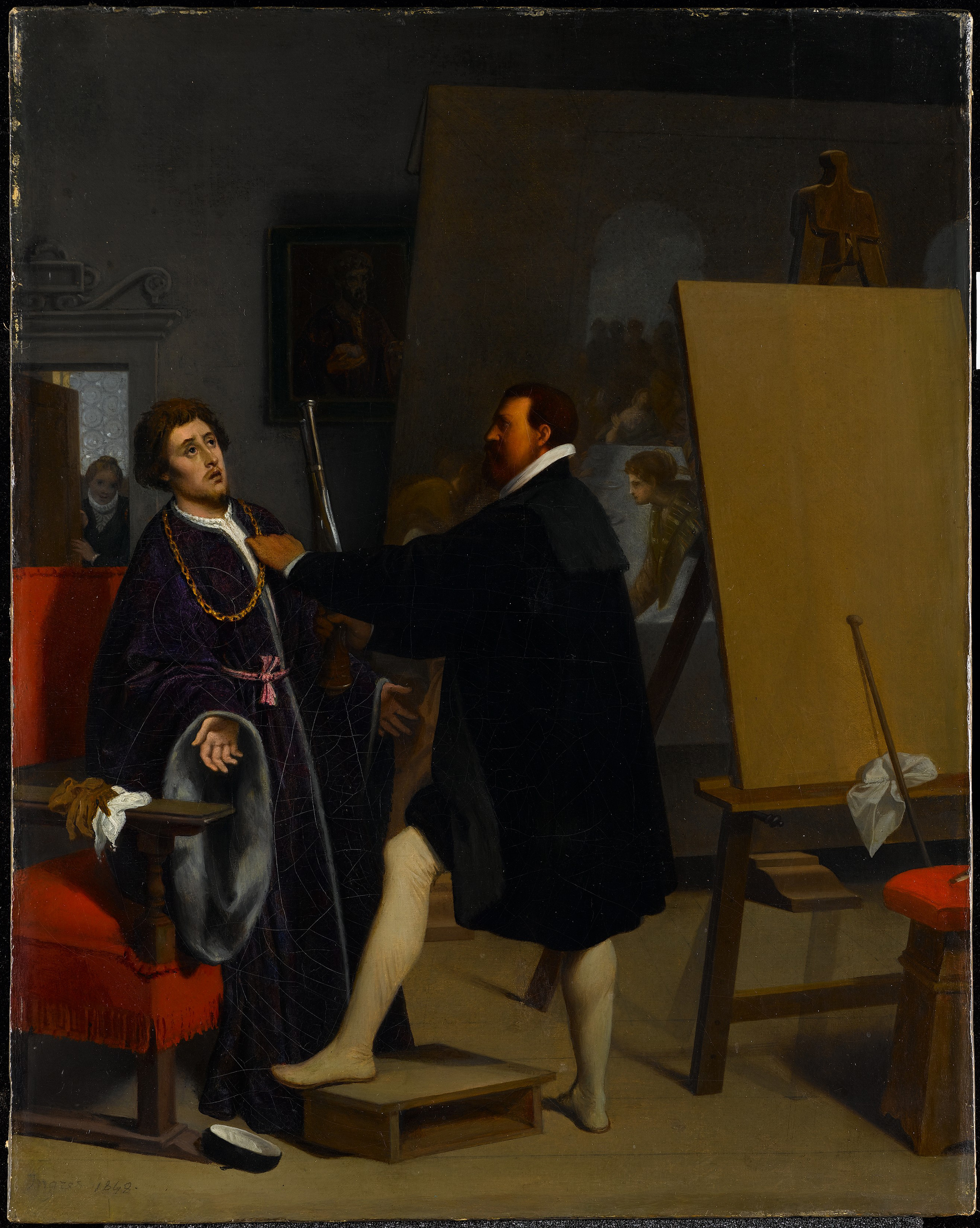 Ingres, L’Arétin dans l’atelier de Tintoret, 1848 — illustration de contexte