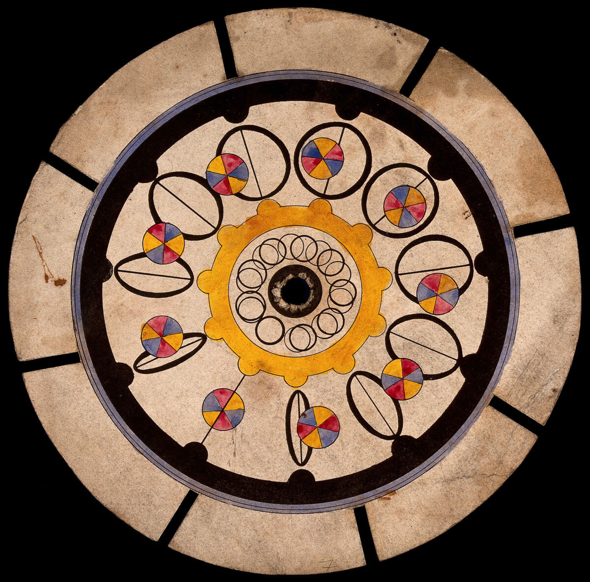 Jouet optique rotatif, lithographie en couleurs — illustration de contexte