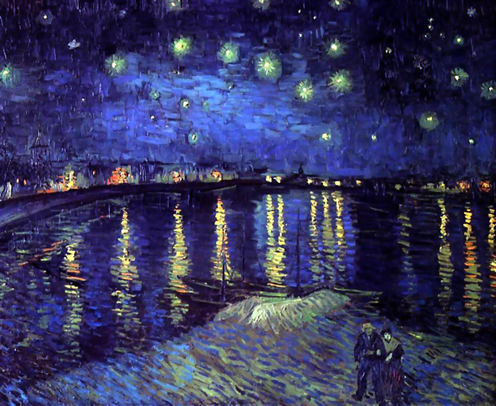 vincent van gogh — Starry Night Over the Rhone by Vincent van Gogh, 'lightballs'.jpg
