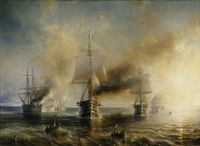 La flotte française entre Cherbourg et Brest, œuvre de Théodore Gudin