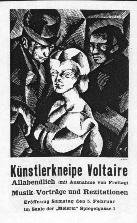 Affiche du Cabaret Voltaire en 1916