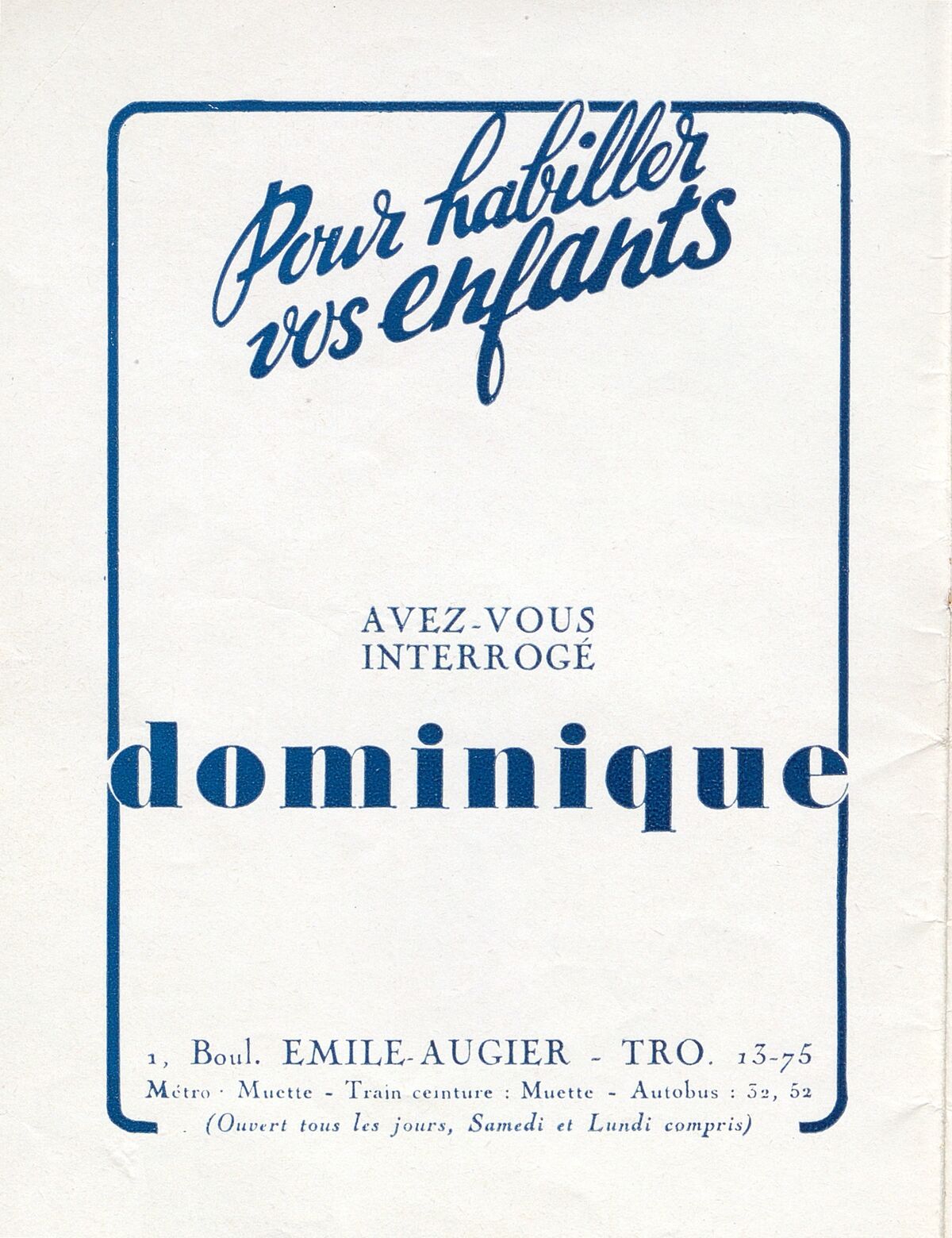 Page illustrée du programme du cirque Medrano à Paris en 1950