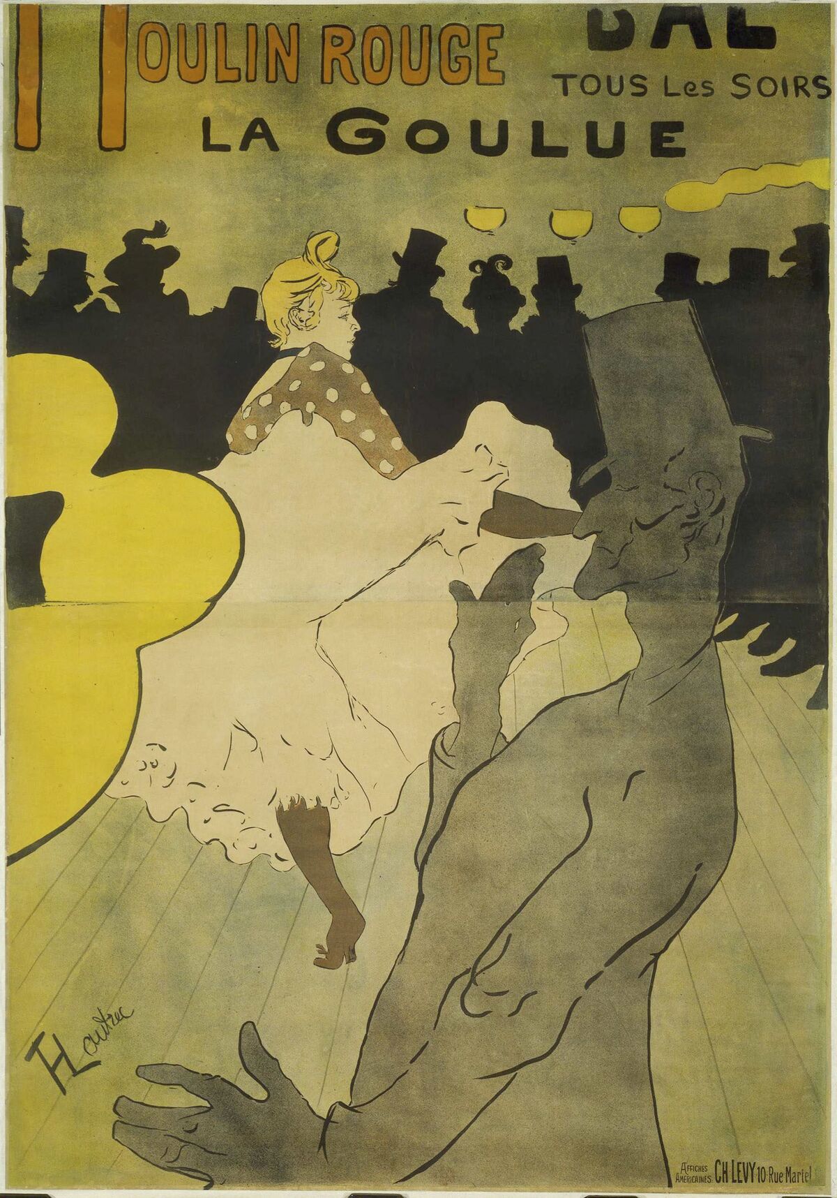 Affiche de Toulouse-Lautrec pour La Goulue au Moulin Rouge