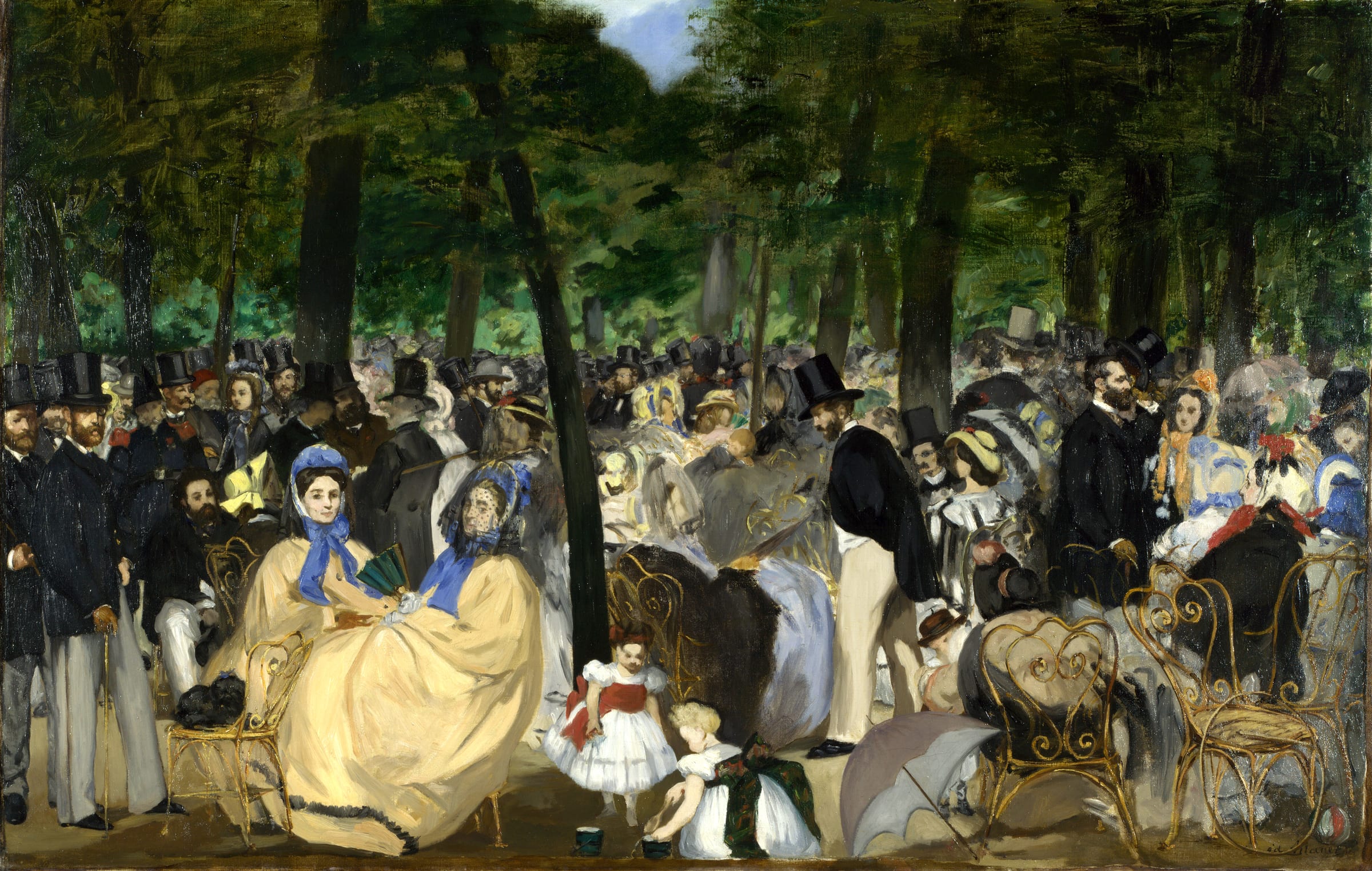 Édouard Manet, foule élégante dans le jardin des Tuileries