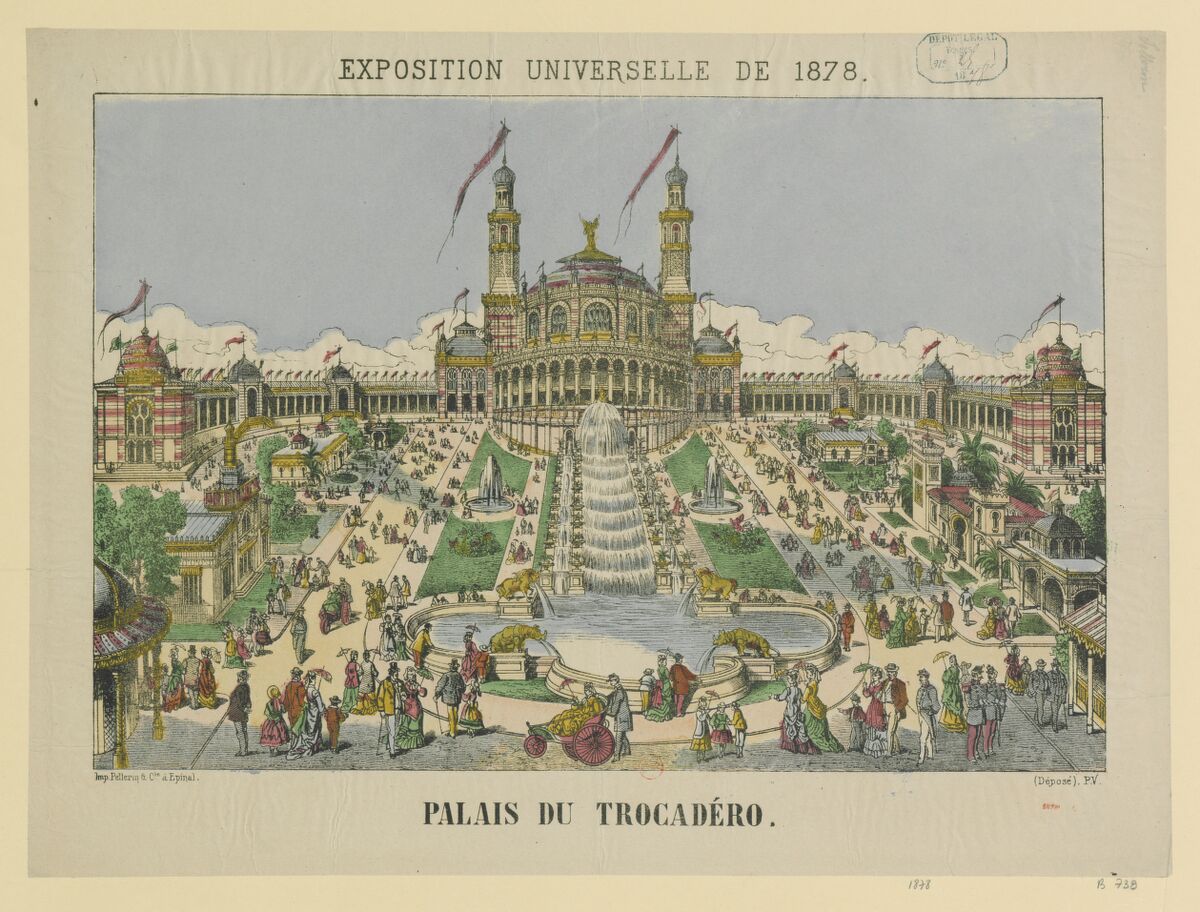 Estampe du Palais du Trocadéro pour l’Exposition universelle de 1878