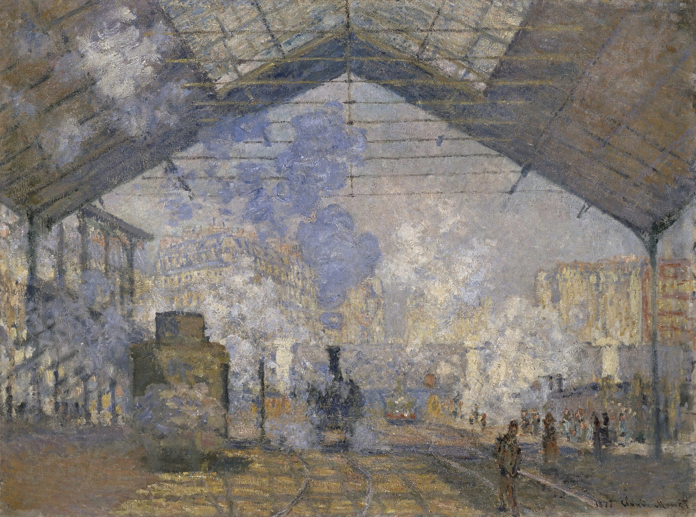 Claude Monet, vapeur et verrière de la gare Saint-Lazare