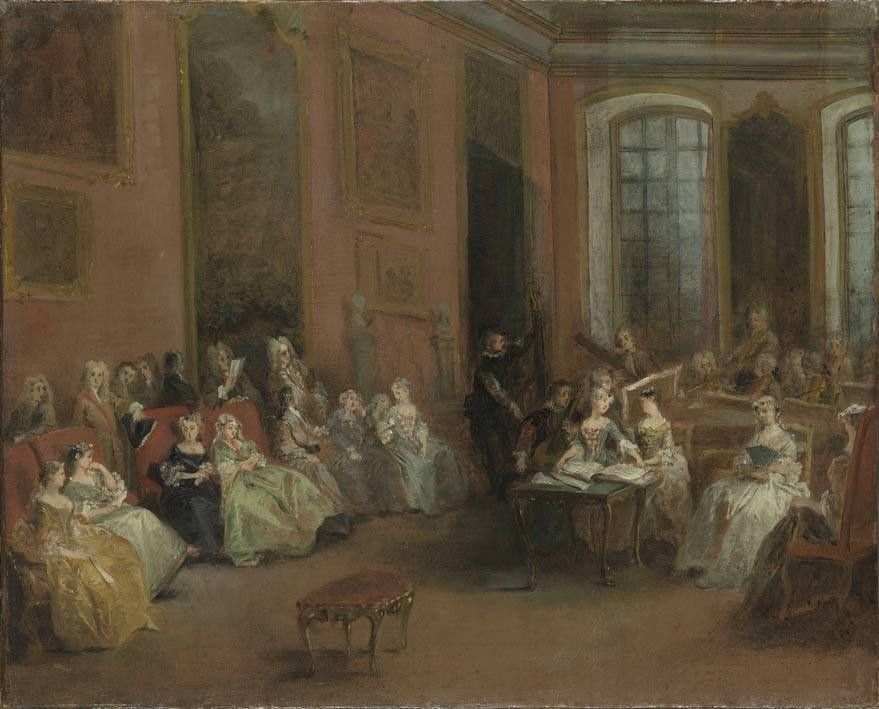 Scène de salon au XVIIIe sièclé